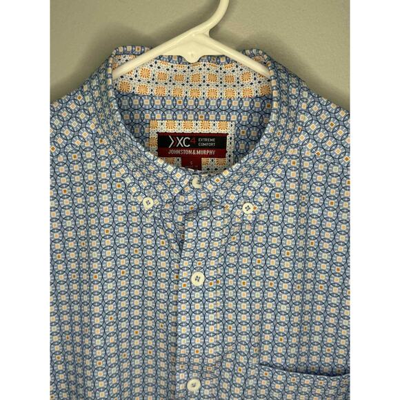 Johnston & Murphy XC4 Extreme Comfort Button-Down Shirt Blue Men's Size Small - Picture 3 of 10
